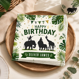 Serviette En Papier Safari Animaux de la Jungle Anniversaire