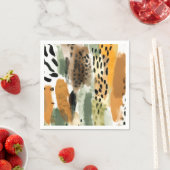 Serviette En Papier Safari Animaux Fourrures imprimés Abstrait Moderne (En situation)