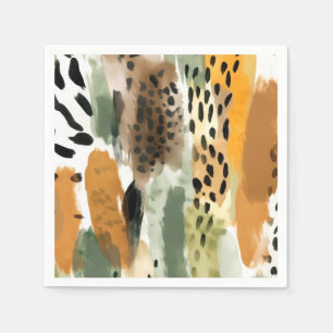 Serviette En Papier Safari Animaux Fourrures imprimés Abstrait Moderne