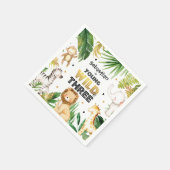 Serviette En Papier Safari Animaux Jeune Sauvage Et Trois 3e Anniversa (Coin)