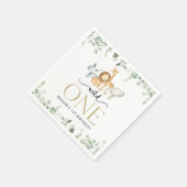 Serviette En Papier Safari Animaux, Jungle, Sauvage Un, Premier Annive (Coin)