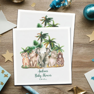Serviette En Papier Safari Animaux Palm Trees Baby shower