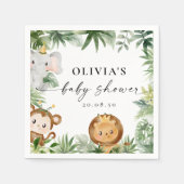 Serviette En Papier Safari Animaux Party Napkins (Devant)