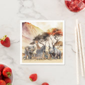 Serviette En Papier Safari Animaux Party Napkins (En situation)