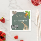 Serviette En Papier Safari Baby shower à thème serviettes (En situation)