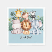 SERVIETTE EN PAPIER SAFARI BABY SHOWER INVITATION, TÉLÉCHARGEABLE (Devant)