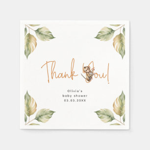 Serviette En Papier Safari Baby shower non sexiste