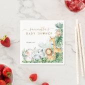Serviette En Papier Safari Bébé Animaux Baby shower de verdure (En situation)