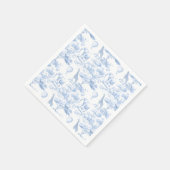Serviette En Papier Safari bleu Animaux Toile de Jouy Baby shower (Coin)