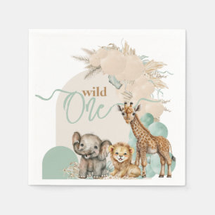 Serviette En Papier Safari Boho Balloon Boy 1st Birthday party