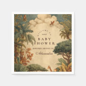 Serviette En Papier Safari Foliage & Friends Baby Shower (Devant)