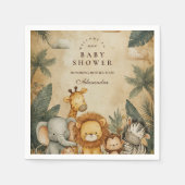 Serviette En Papier Safari Forest Creatures Baby Shower (Devant)