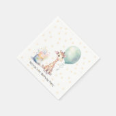 Serviette En Papier Safari Giraffe Balloon Gâteau 1er. Fête d'annivers (Coin)