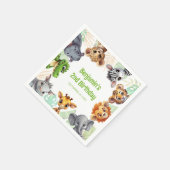 Serviette En Papier Safari Jungle Animal fête de 2ème anniversaire (Coin)
