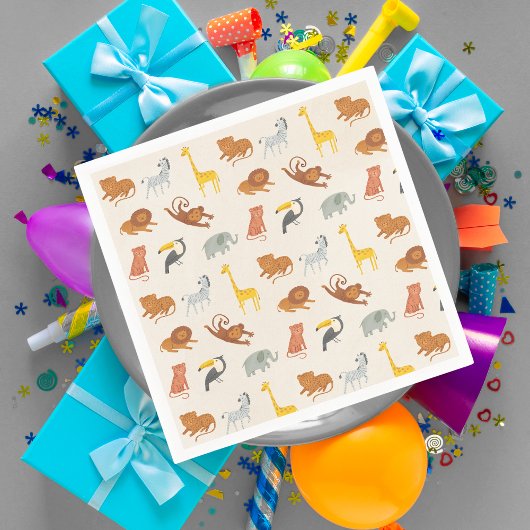 Serviette En Papier Safari Jungle Animals