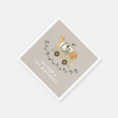 Serviette En Papier Safari Jungle Animaux 1er Anniversaire Nom personn (Coin)