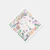 Serviette En Papier Safari Jungle Cute Animaux Fille Anniversaire (Coin)