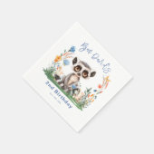 Serviette En Papier Safari Jungle Cute Aquarelle Singe Anniversaire (Coin)