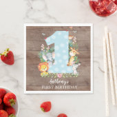 Serviette En Papier Safari Jungle Garçons Premier Anniversaire Papier  (En situation)