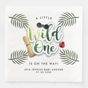 Serviette En Papier Safari Jungle Tropical Baby Shower Sauvageonne