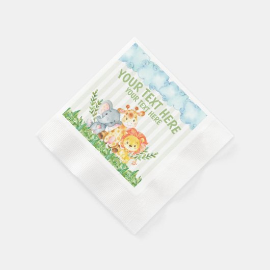 Serviette En Papier Safari Jungle Zoo Animal Napkins (Coin)