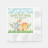 Serviette En Papier Safari Jungle Zoo Animal Napkins (Devant)