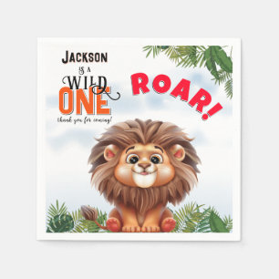 Serviette En Papier Safari Lion Wild One Anniversaire Enfants