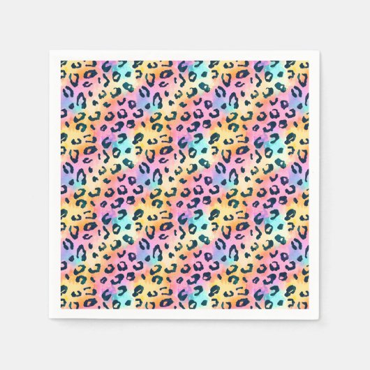 Serviette En Papier Safari moderne Animaux Imprimer Anniversaire (Devant)
