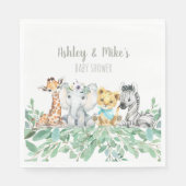 Serviette En Papier Safari neutre genre thème douche ou anniversaire (Devant)