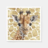 Serviette En Papier Safari or Giraffe Wild Un Anniversaire (Devant)