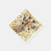 Serviette En Papier Safari or Giraffe Wild Un Anniversaire (Coin)