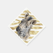 Serviette En Papier Safari or Zebra Wild Un Anniversaire (Coin)