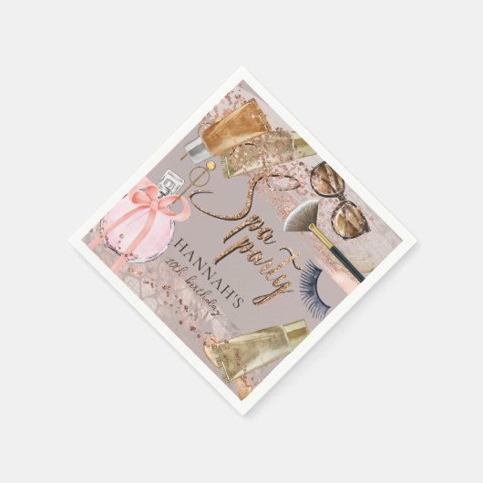 Serviette En Papier Safari Parties scintillant Spa Anniversaire (Coin)