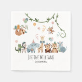 Serviette En Papier Safari Party Animaux Anniversaire (Devant)