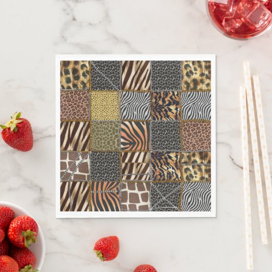 Serviette En Papier Safari patchwork Papier serviettes (En situation)