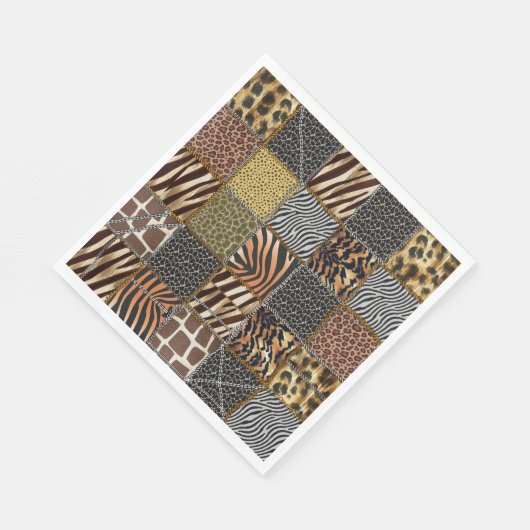 Serviette En Papier Safari patchwork Papier serviettes (Coin)