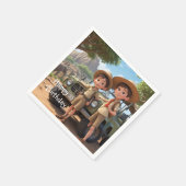 Serviette En Papier Safari pour enfants (Coin)