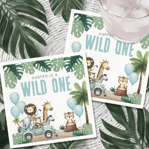 Serviette En Papier Safari Premier Anniversaire Sauvage