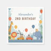 Serviette En Papier Safari Race Car 2e anniversaire (Devant)