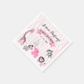 Serviette En Papier Safari rose Jungle Animaux Baby Girl Douche Napkin (Coin)