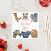 Serviette En Papier Safari rose moderne animaux Baby shower serviettes (En situation)