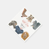 Serviette En Papier Safari rose moderne animaux Baby shower serviettes (Coin)