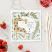 Serviette En Papier Safari sauvage Jungle Animaux Baby shower botaniqu (En situation)