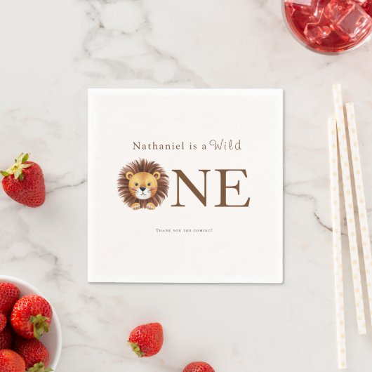 Serviette En Papier Safari sauvage un 1er anniversaire (En situation)