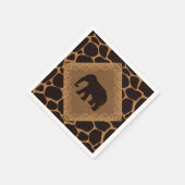 Serviette En Papier Safari Thème Elephant sur Giraffe Imprimer (Coin)