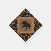 Serviette En Papier Safari Thème Elephant sur Giraffe Imprimer (Coin)