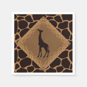 Serviette En Papier Safari Thème Giraffe