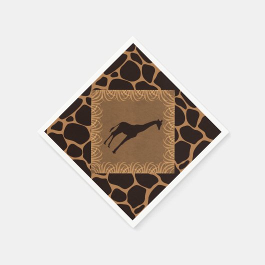 Serviette En Papier Safari Thème Giraffe (Coin)