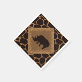 Serviette En Papier Safari Thème Rhinoceros (Coin)