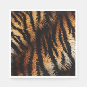 Serviette En Papier Safari Tigre noir orange